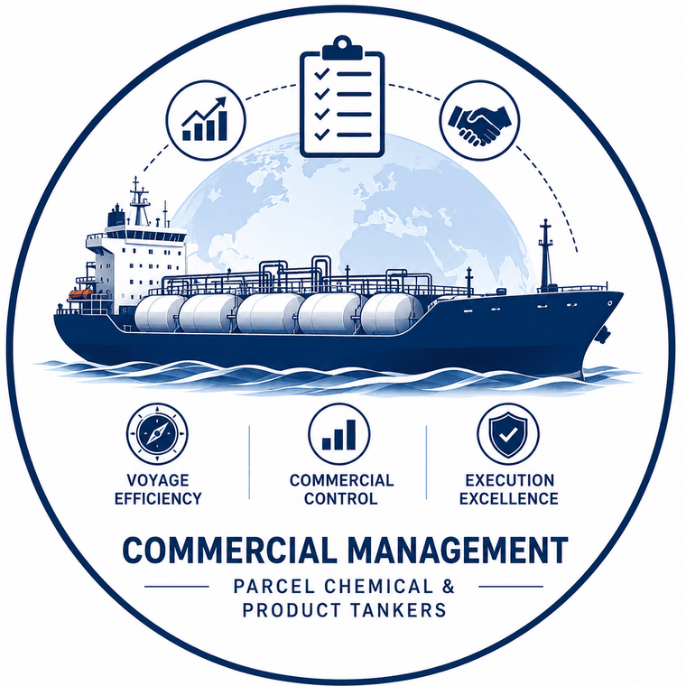 Commercial vessel management — voyage efficiency, commercial control, execution excellence